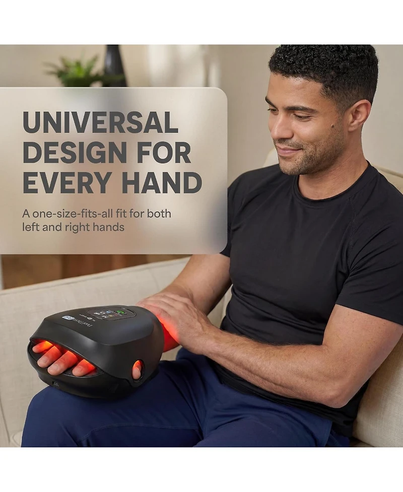 Lifepro DualThera Hand Massager with Red Light Therapy, Heat & Compression – Cordless Massage Machine Finger Stretching Mode