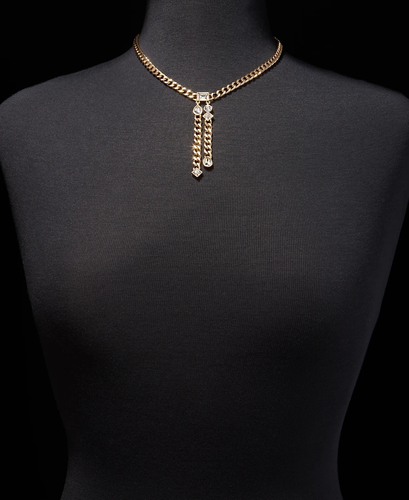 Karl Lagerfeld Paris Crystal Stone Chain Y Necklace, 16" + 3" extender
