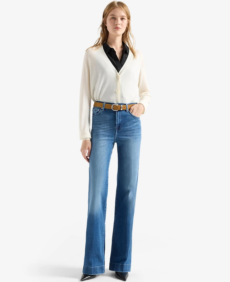 7 For All Mankind Women's Modern Dojo High-Rise Flare Jeans