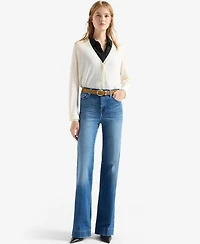 7 For All Mankind Women's Modern Dojo High-Rise Flare Jeans