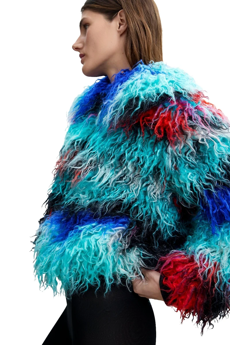 Desigual Women's Long Hair Coat Lacroix