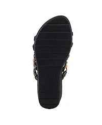 Azura Women's Shinychic Wedge Sandal with Suede Upper