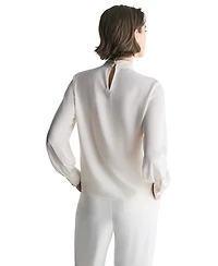 Bcbg Women's Tie Neck Long-Sleeve Blouse