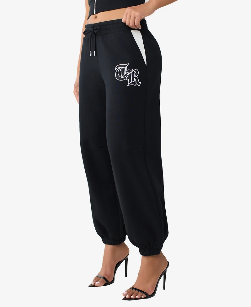 True Religion Women's Contrast Paneled Baggy Joggers
