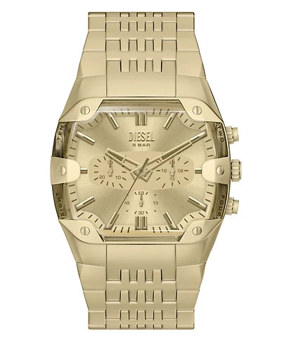 Diesel Men's Spiked Cushion Quartz Chronograph Gold Stainless Steel Watch 45mm