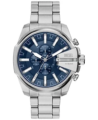 Diesel Men's Mega Chief Slim Quartz Chronograph Silver Stainless Steel Watch 48mm