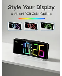 Neewer Extra Loud Alarm Clock for Heavy Sleepers Adults,Teens,Kids,Rainbow Clock for Bedroom,Small Bedside Digital Clock with Large Display