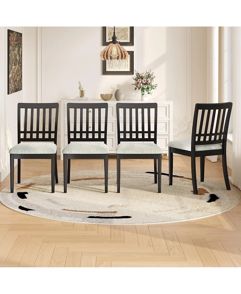 Streamdale Furniture Fabric Seat Modern Scandinavian Dining Chairs