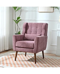 Streamdale Furniture Modern Chenille Accent Lounge Chair with Throw Pillow