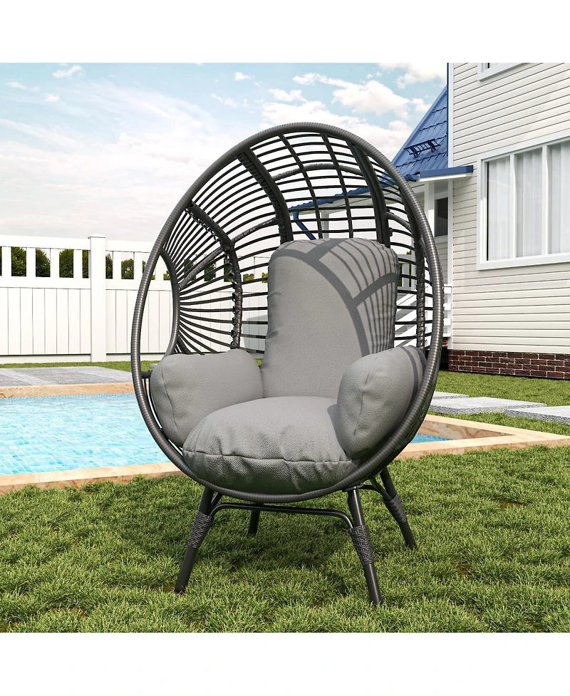 Streamdale Furniture Elegant Arc Back Hanging Egg Chair with 8-Inch Cushion