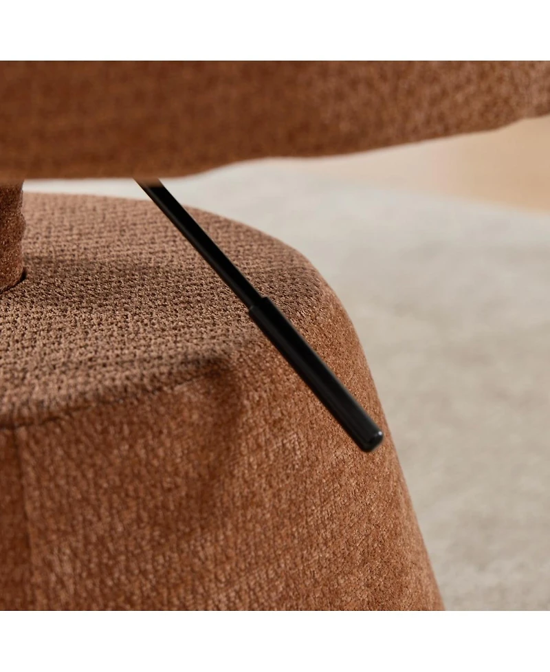 Streamdale Furniture Streamdale Adjustable Swivel Chenille Bar Stool Modern Round Accent Chair Terracotta