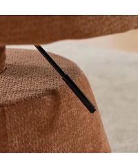 Streamdale Furniture Streamdale Adjustable Swivel Chenille Bar Stool Modern Round Accent Chair Terracotta