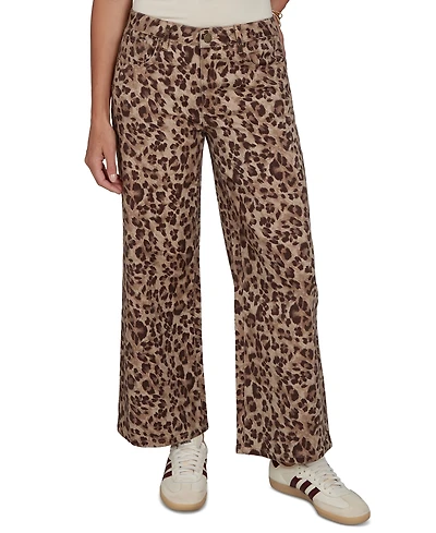Ruby Rd. Petite Cheetah Print Wide-Leg Jeans