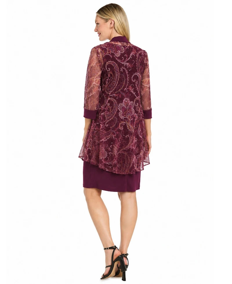 R & M Richards Women's 2-piece Printed Jacket Dress