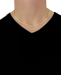 Italian Gold Solid Curb Chain 20" Necklace in 10k Yellow Gold