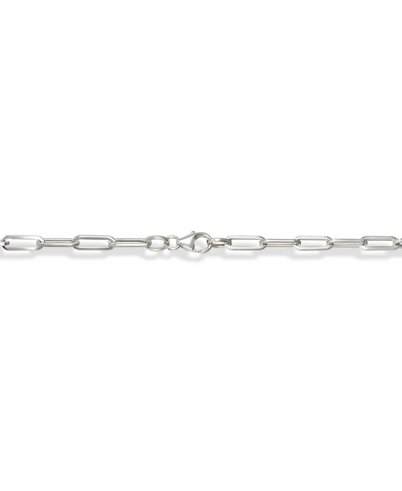 Italian Gold Paperclip Chain 20" Necklace in 10k White Gold