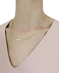 Italian Gold Herringbone Chain 18" Necklace in 10k Yellow Gold