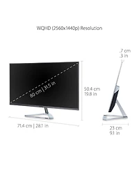 ViewSonic 32" VX3276-2K-mhd Wqhd Ips Frameless Computer Monitor with Built-in Speakers