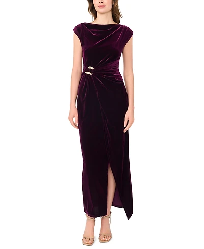 Msk Women's Asymmetrical Shirred-Waist Maxi Dress