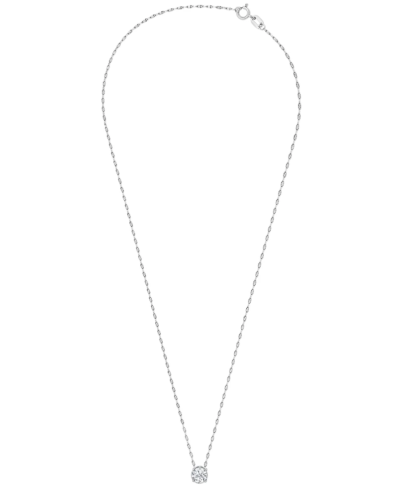 Macy's Lab-Grown White Sapphire (5/8 ct. t.w.) Pendant Necklace in Sterling Silver