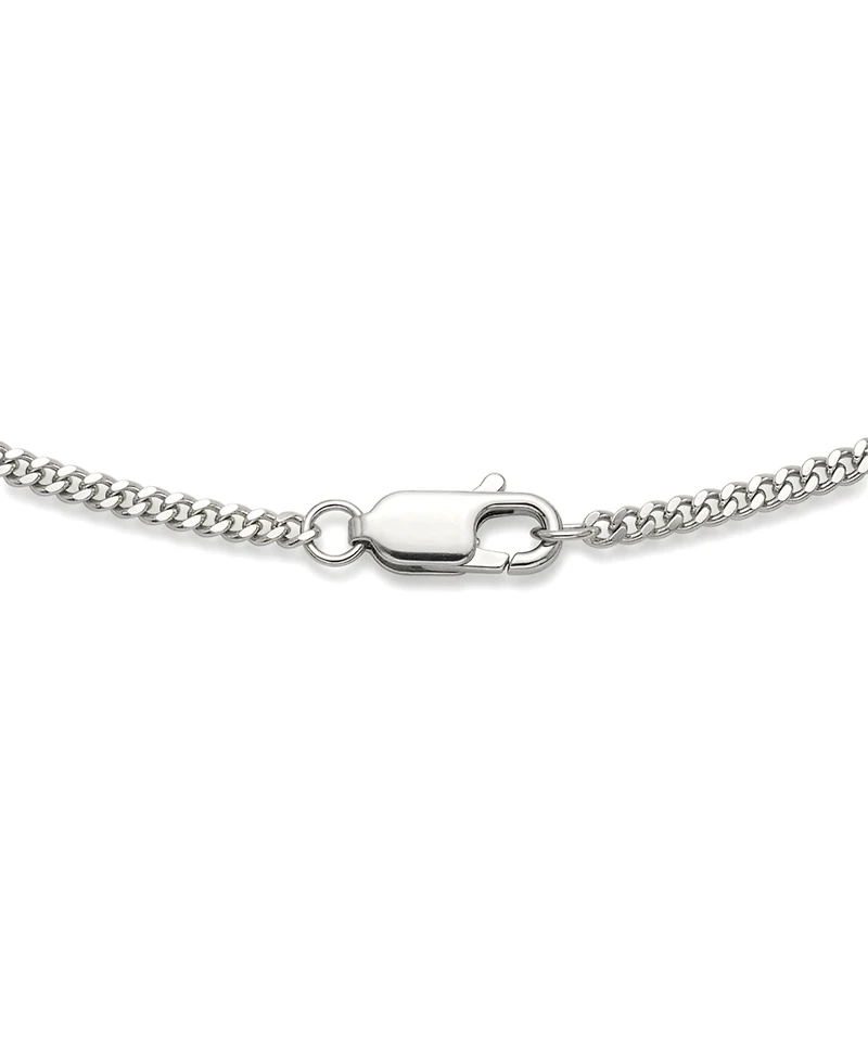 Macy's Blue Topaz (1/2 ct. t.w.) Bezel Oval Necklace in Sterling Silver