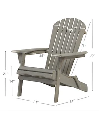Streamdale Furniture 2-Piece Outdoor Wooden Folding Adirondack Chair Set with Pre-Assembled Back