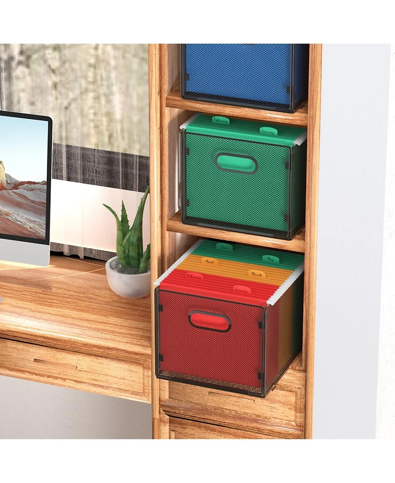 Danrong Mesh Hanging File Organizer Collapsible Letter Storage Box