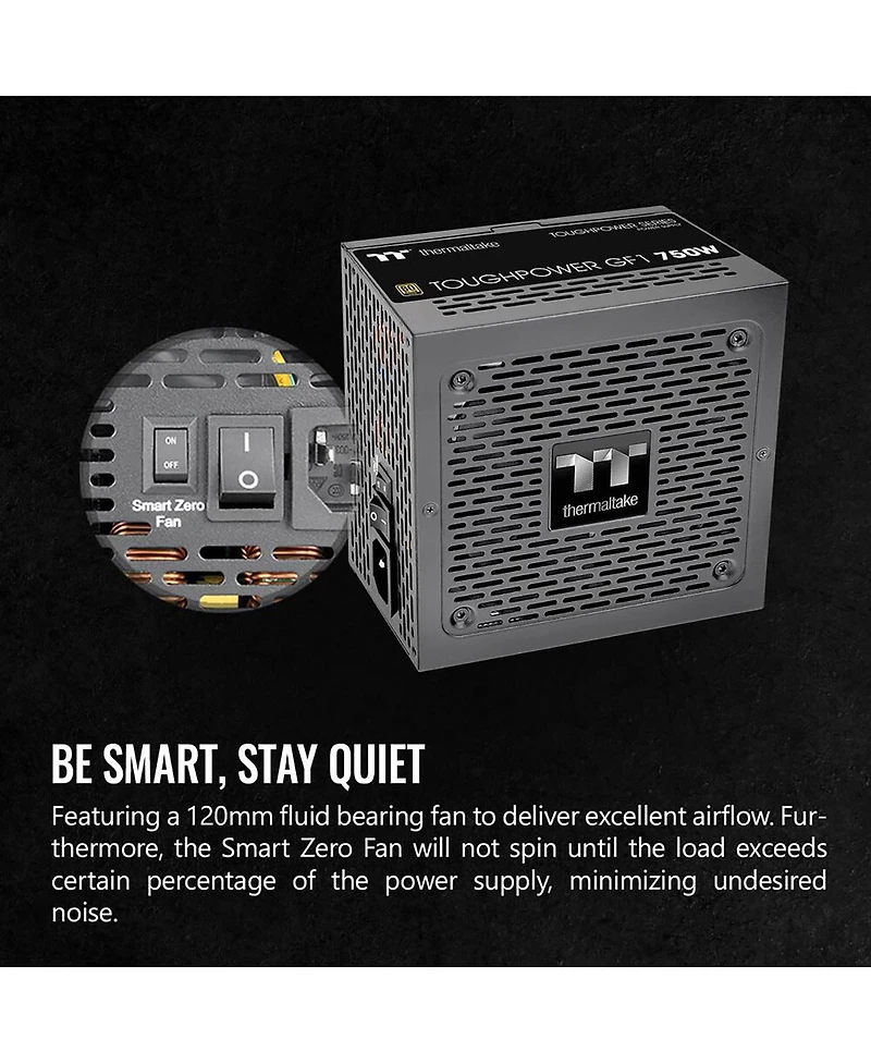 Thermaltake Toughpower GF1 Tt Premium Edition Fully Modular 750W Power Supply Compatible with Atx Pc Builds
