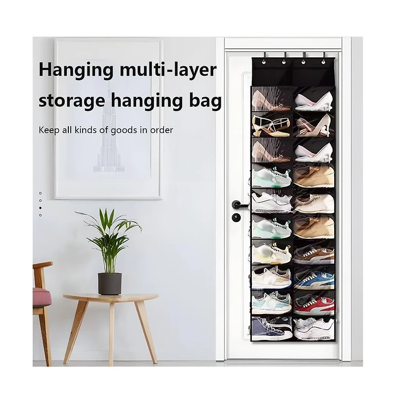 homfan Door Hanging Organizer – 10 Levels, 20 Deep Mesh Pockets – Dustproof, Space-Saving – for Closet and Kitchen Storage