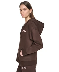 Dkny Sport Women's Puff Varsity Logo Full-Zip Hoodie