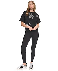 Dkny Sport Women's Graffiti Logo High-Waist 7/8 Leggings