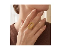 Rachel Glauber Radiant 14K Gold Plated Mesh Open Work Statement Ring