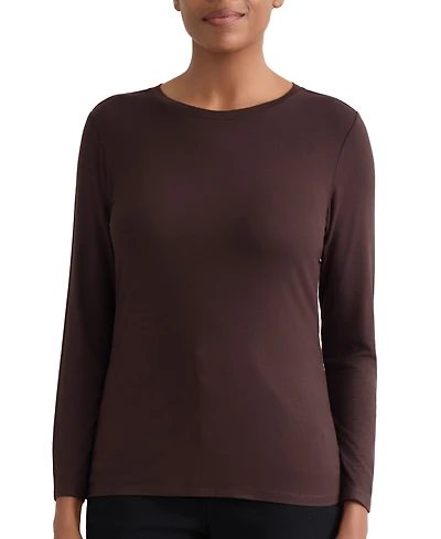 Jones New York Women's Long-Sleeve Crewneck T-Shirt