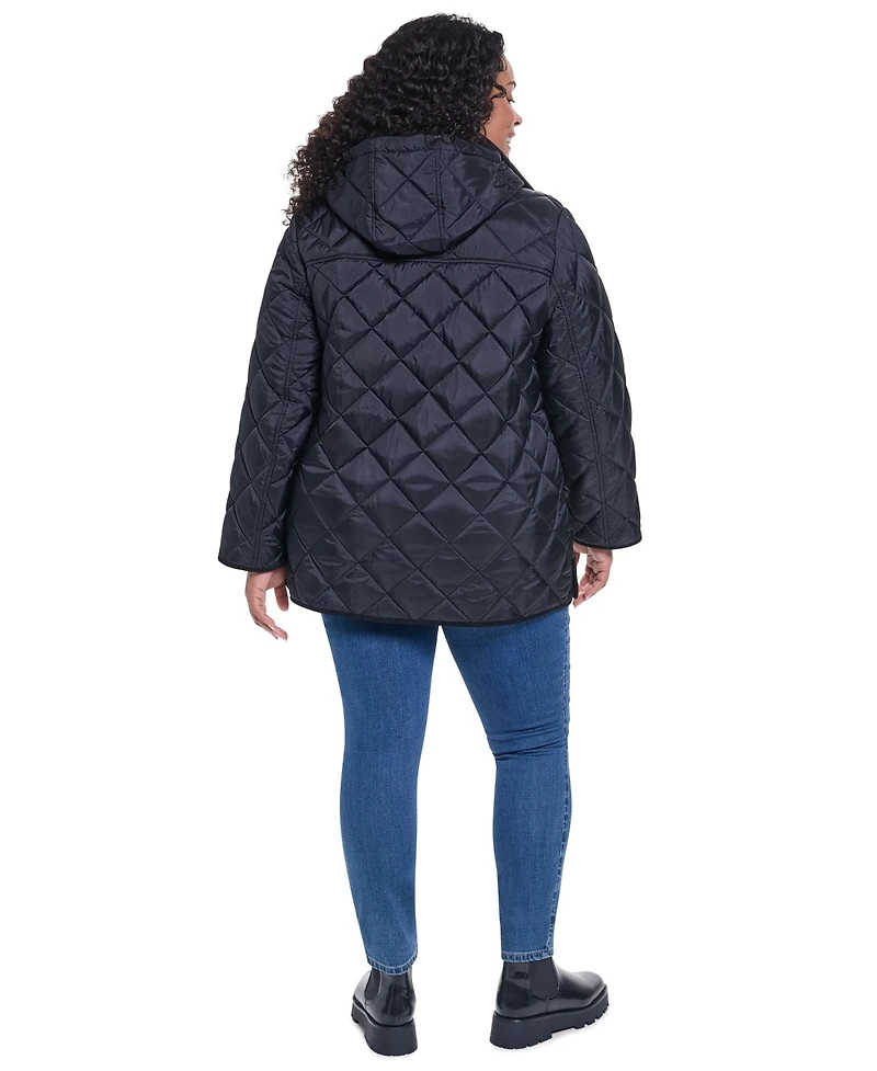 Dkny Plus Corduroy Collar Coat