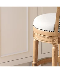 Clihome 1 Piece Inch Wood Bar-Height Swivel Barstool with High-Back