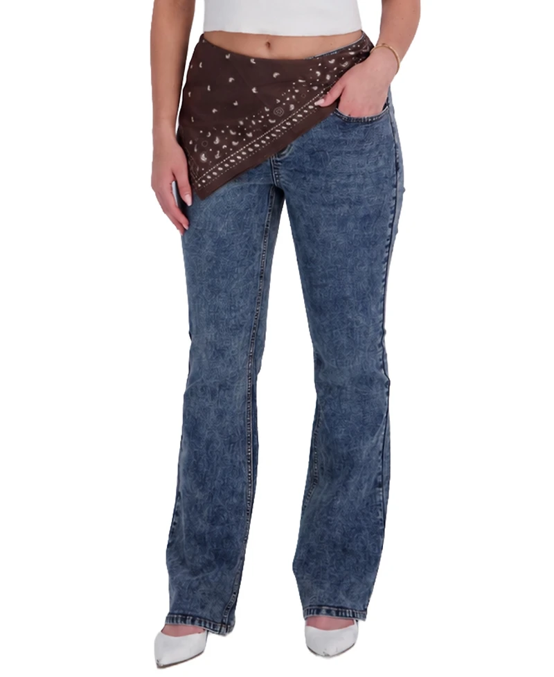 Em & Cass Juniors' Mid-Rise Flare Jeans