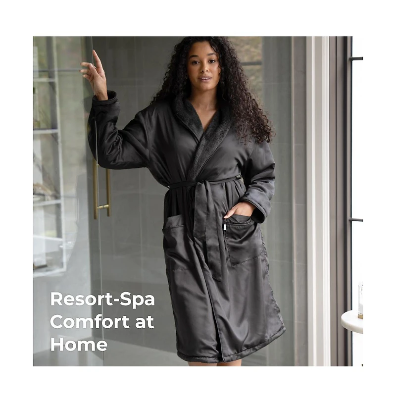 Cariloha Luxury Spa Bath Robe | Viscose L/Xl Ultra Plush with Sateen Exterior