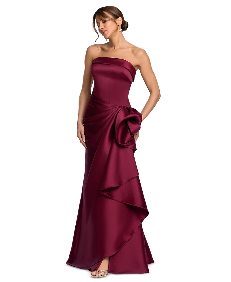 Xscape Women's Gathered Strapless Gown