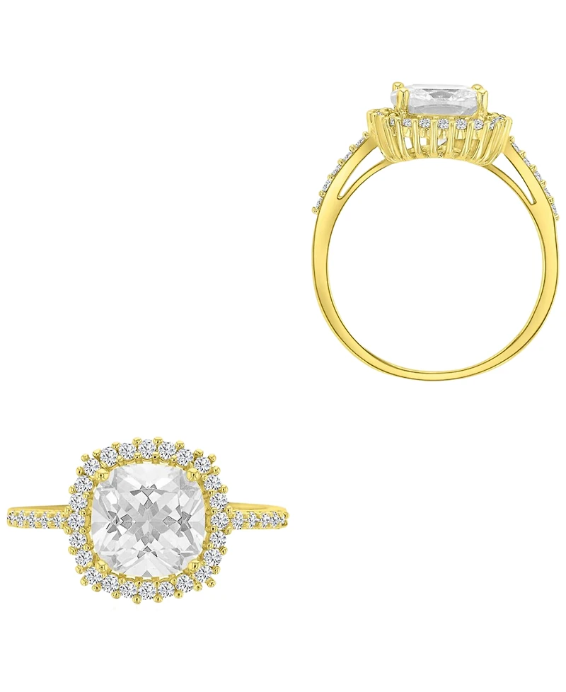 Macy's 14k Gold-Plated Cushion Elegant Bridal Ring