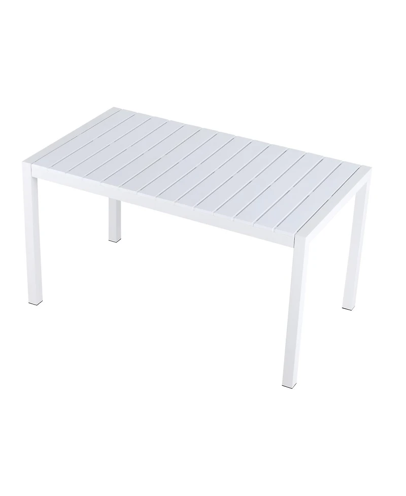 Streamdale Furniture Striped Chairs and Long Table Set IndoorOutdoor