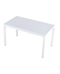 Streamdale Furniture Striped Chairs and Long Table Set IndoorOutdoor