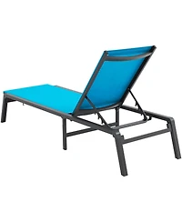 Vevor Chaise Lounge Chair Outdoor Patio Lounge Chair Adjustable 5-Position 2 pcs