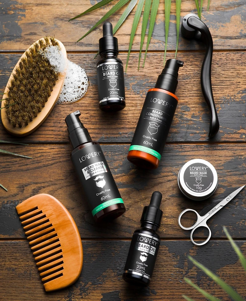Lovery Men's Beard Grooming and Growth Kit, Beard Trimming Gift Set