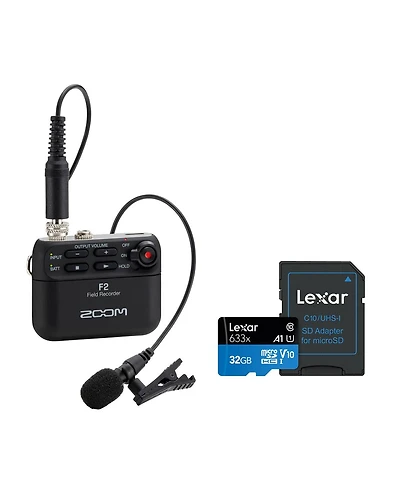 Zoom F2 32-Bit Float Portable Field Recorder with 32GB microSD Memory Card