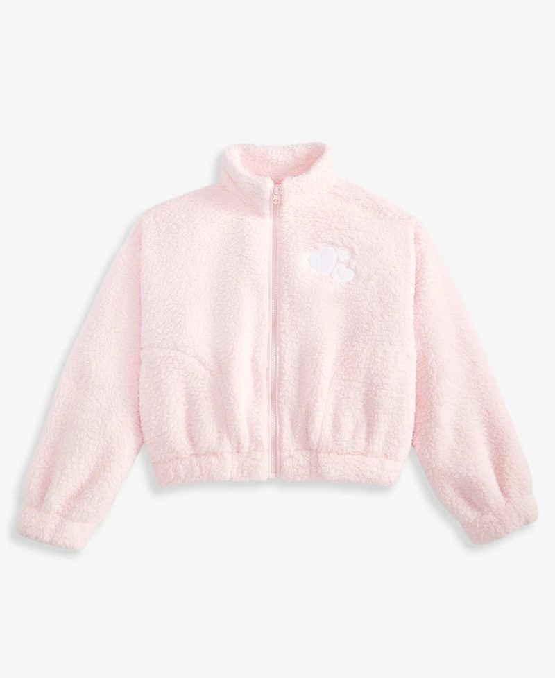 Epic Threads Girls' Xs-xl Heart-Embroidered Faux-Sherpa Jacket, Macy's Exclusive