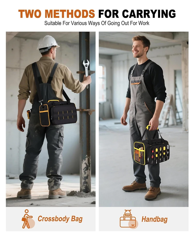 Xdovet Tool Bag Heavy Duty Tote Pockets Men