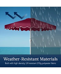 Best Choice Products 7.5feet Patio Market Umbrella with Wavy Trim, Fade-Resistant, Crank and Tilt