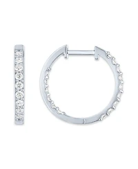 Lab Grown Diamond In & Out Small Hoop Earrings (3/4 ct. t.w.) in Sterling Silver