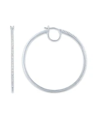 Diamond Oversized Hoop Earrings in 14k Gold over Sterling Silver or Sterling Silver (1/2 ct. t.w.)