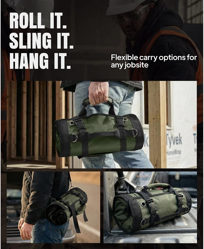 Xdovet Tool Roll Bag Heavy Duty Organizer Detachable Pouches Mechanic Electrician Gift